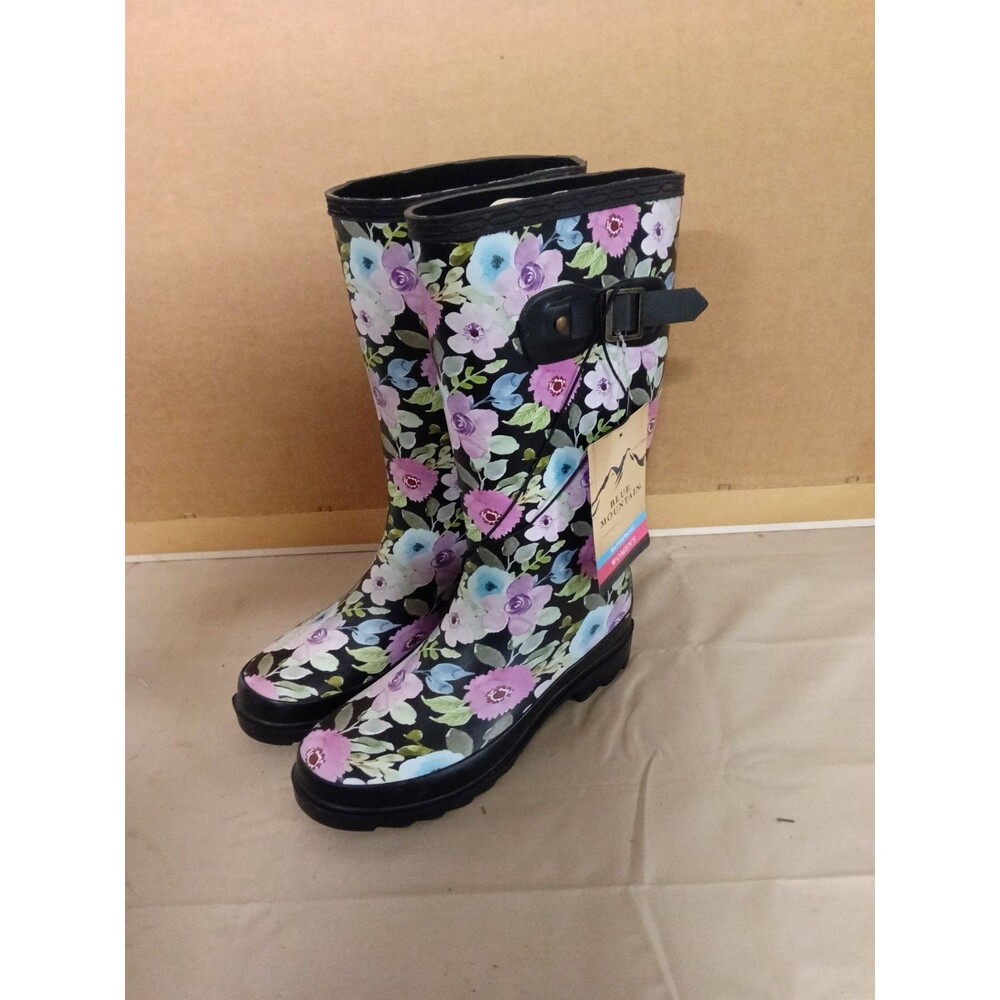 Blue Mountain Women's Floral Rain Boots Size 6 New with Tags